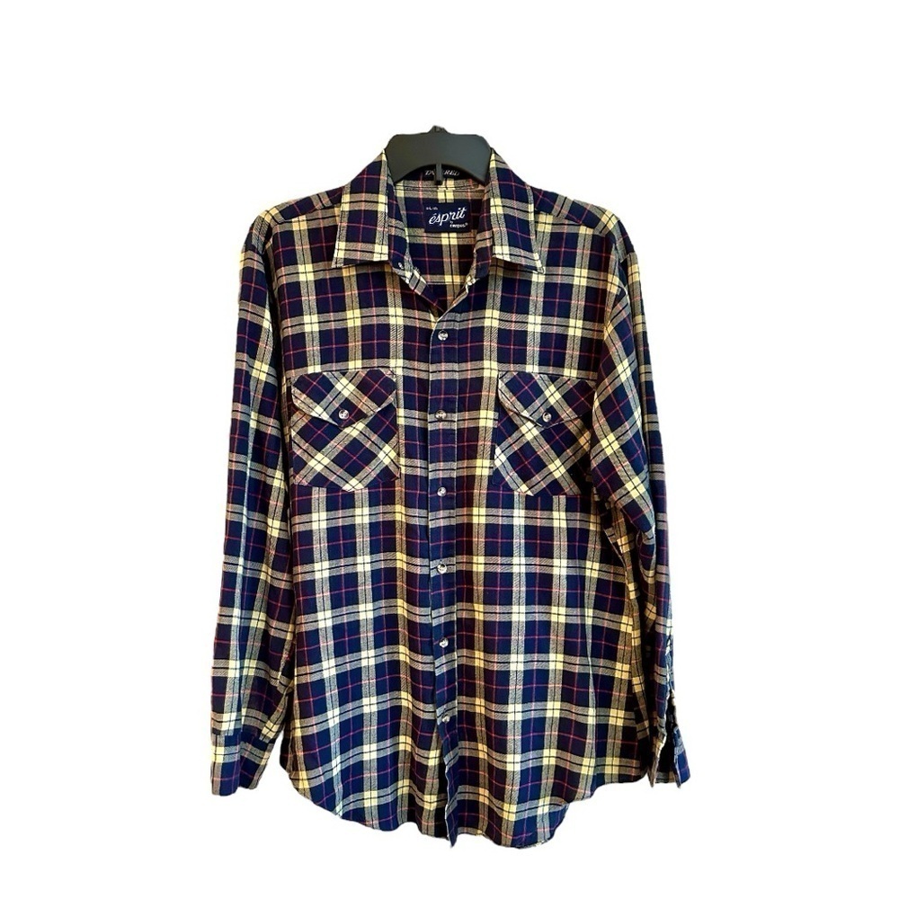 ESPRIT, by CAMPUS, MENS LONG SLEEVE, LIGHTWEIGHT FLANNEL, SHIRT. SIZE L